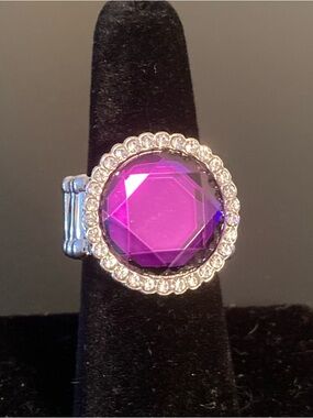paparazzi Purple Faceted Crystal Halo Ring